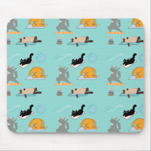 Mousepad Ioga Divertido com Gatos