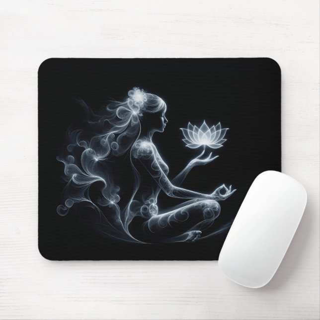 Mousepad Ioga Instrutor Lotus Meditação Pose Brilhante (Com mouse)