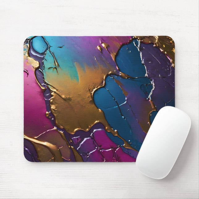 Mousepad Iridescente Brutado Metal (Com mouse)
