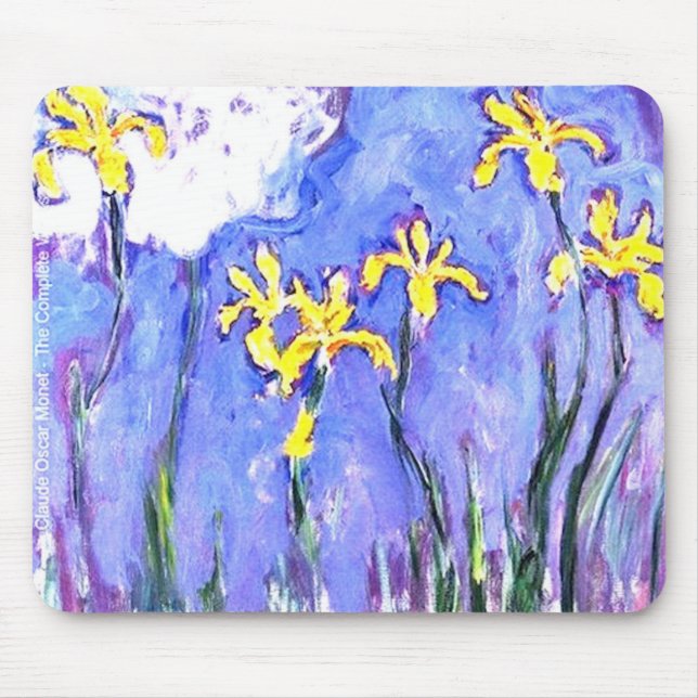 Mousepad íris amarelas de Monet do laude (Frente)