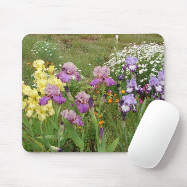 Mousepad Iris irises floral Flores Jardim de Algodão (Com mouse)