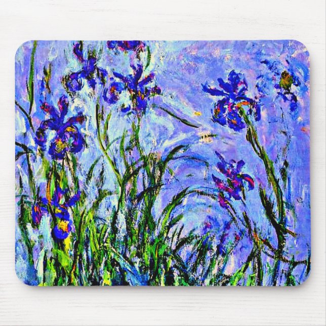 Mousepad Íris Lilases por Claude Monet (Frente)