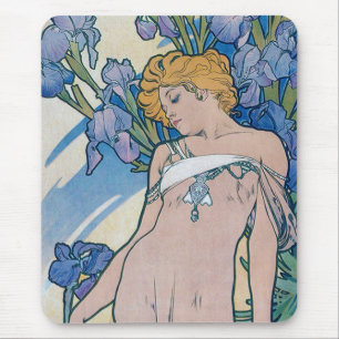 Mousepad Íris (Quatro Flores), Alphonse Mucha
