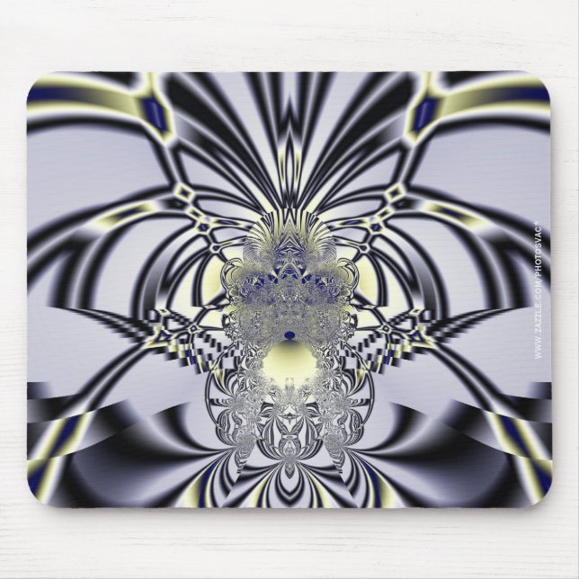 Mousepad Íris Roxa Arte Fractal de Geometria Sagrada (Frente)