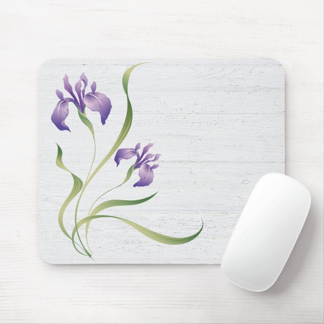 Mousepad Íris Roxo Na Madeira (Com mouse)