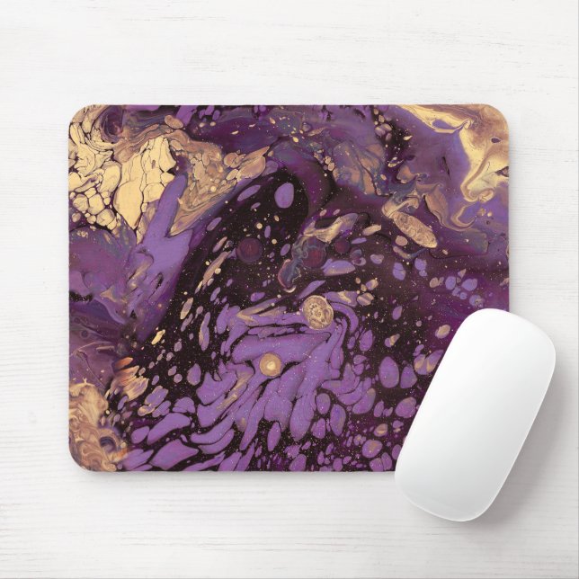 Mousepad íris tinta dourada redemoinho : (Com mouse)