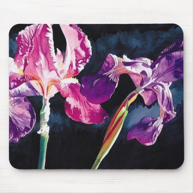 Mousepad "Íris violeta" floral pelo tapete do rato de Paul (Frente)