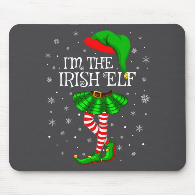 Mousepad Irish Elf Christmas Matching Family Women Girls El (Frente)