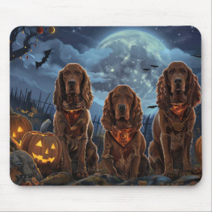 Mousepad Irish Red Setter Halloween Spooky