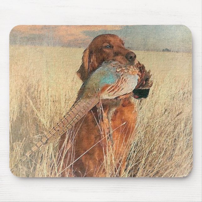 Mousepad Irish Setter com faisão (Frente)