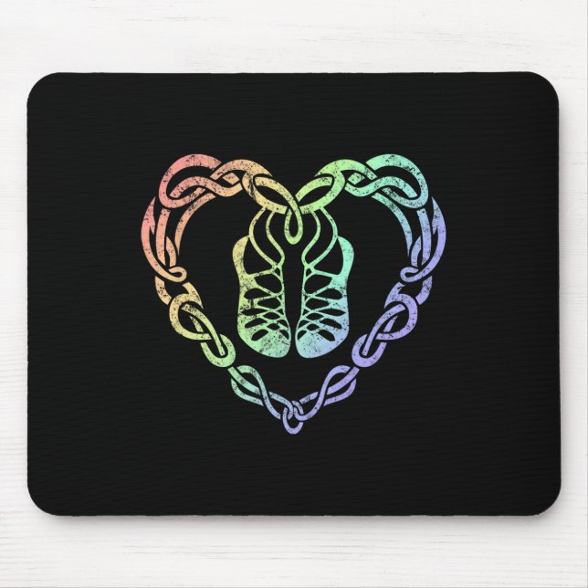 Mousepad Irish Step Dancing Celtic Knot Heart (Frente)