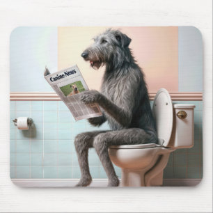 Mousepad Irlandês Wolfhound Lendo um jornal
