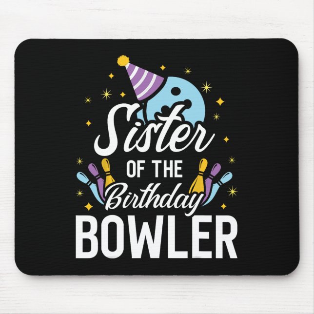 Mousepad Irmã Do Festa De Boliches De Boliche De Aniversári (Frente)