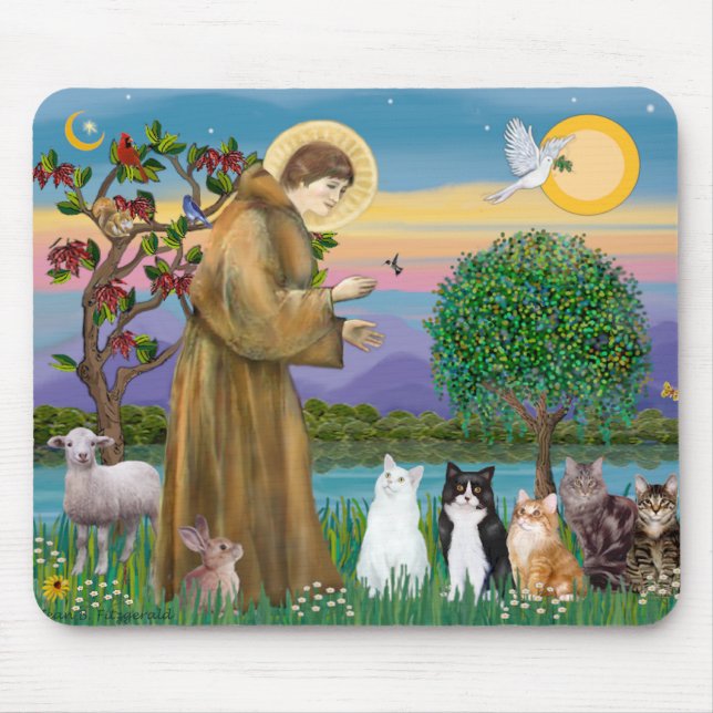 Mousepad Irmã Frances Bênção 5 gatos (Frente)