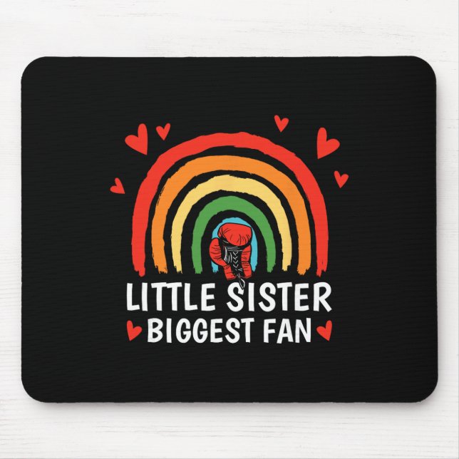 Mousepad Irmã Mais Nova Maior Fã, Garotinha de Boxe Irmã Ma (Frente)