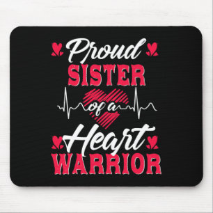 Mousepad Irmã Orgulhosa De Um Guerreiro Cardíaco Sensibiliz