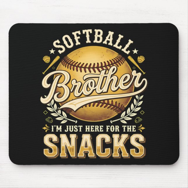 Mousepad Irmão de Softball Divertido Lanches Esportes (Frente)