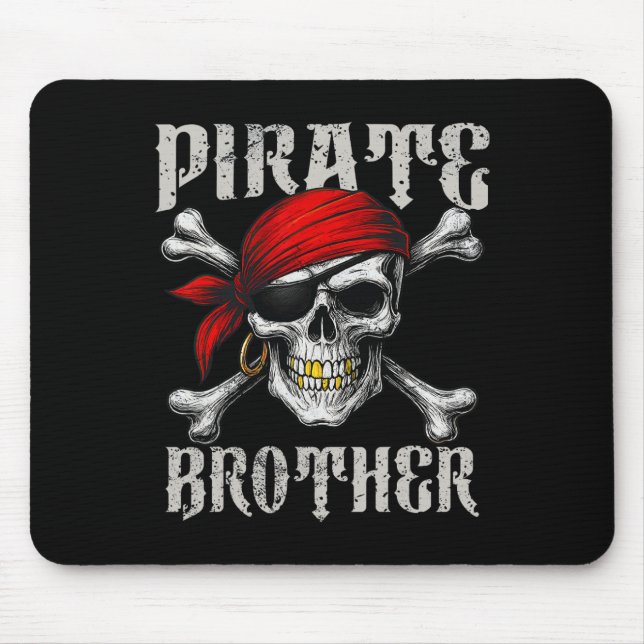 Mousepad Irmão Pirata Jolly Roger Flag E Skull Crossbon (Frente)