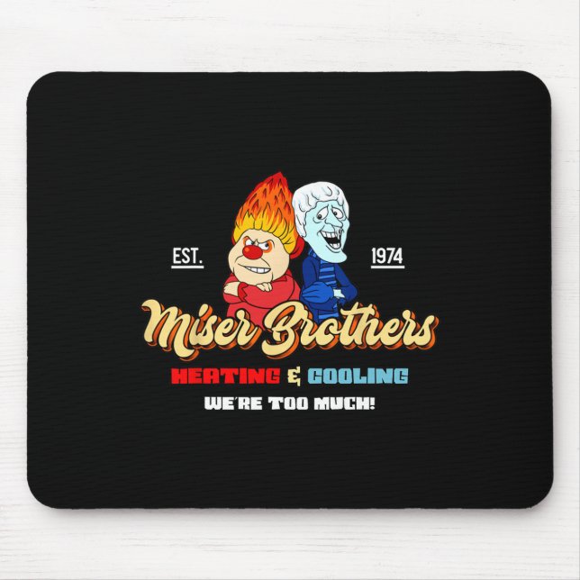 Mousepad Irmãos de Aquecimento e Refrigeração Natal Retro (Frente)