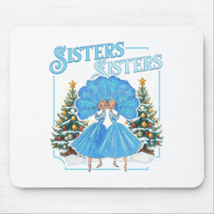 Mousepad Irmãs Devotas Natal Branco Merry Christmas Snowfla