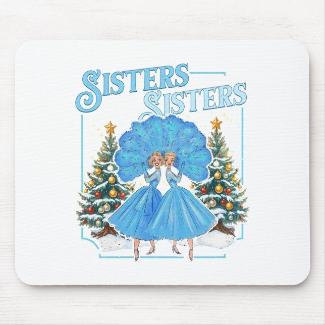 Mousepad Irmãs Devotas Natal Branco Merry Christmas Snowfla (Frente)