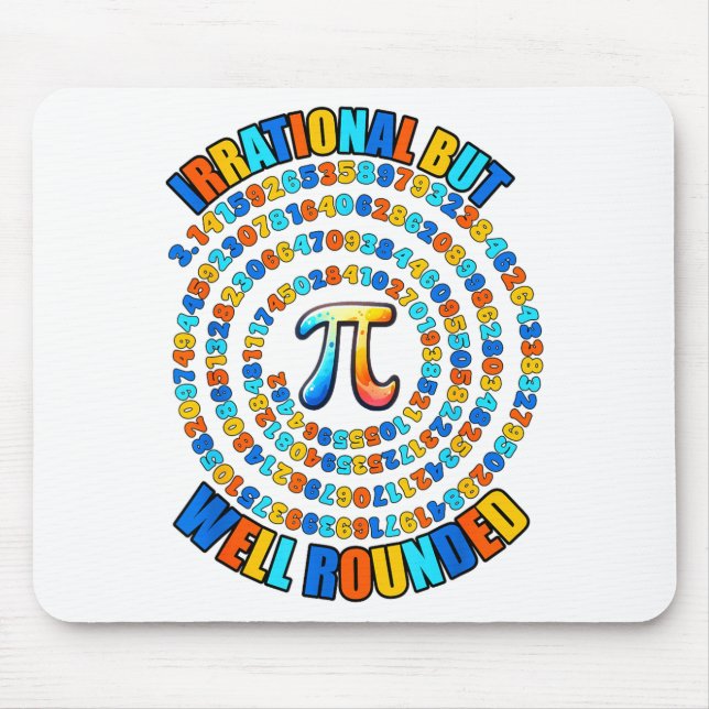 Mousepad Irracional Mas Bem Redondo 3.14 Símbolo do Número  (Frente)