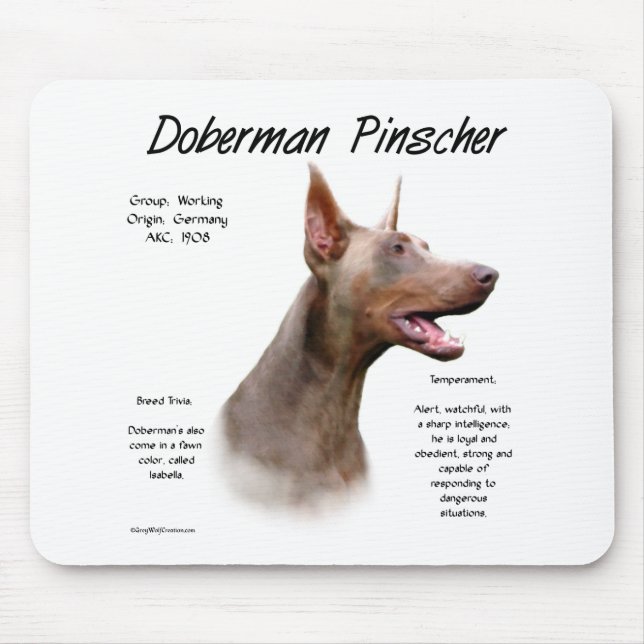 Mousepad Isabella Doberman History (Frente)