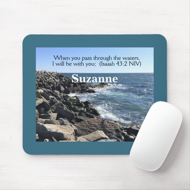 Mousepad Isaiah 43:2 Estarei com você Foto do Oceano (Com mouse)