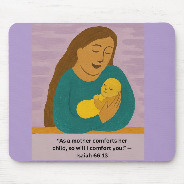 Mousepad Isaiah 66:13 Comforting Mother and Baby Postcard (Frente)