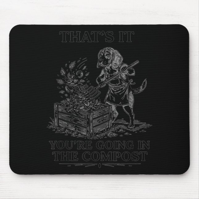 Mousepad Isso vai para a compostagem jardim beagle (Frente)