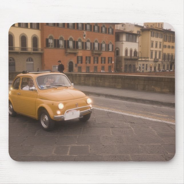 Mousepad Itália, Florença. Fiat 800 Rally cruza Arno (Frente)