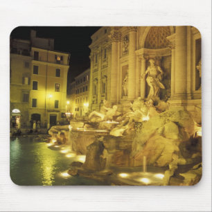Mousepad Itália, Roma. Fonte da Trevi à noite.