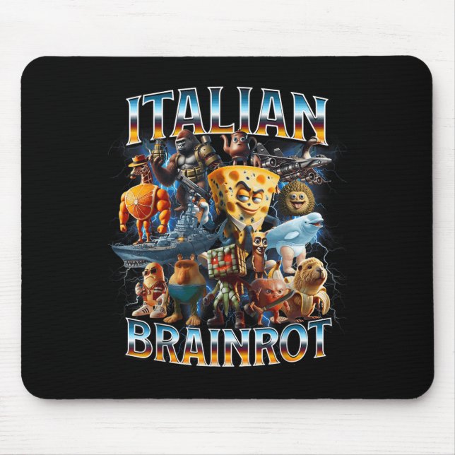 Mousepad Italian Brain Rot Italian Brainrot Funny Memes Boy (Frente)