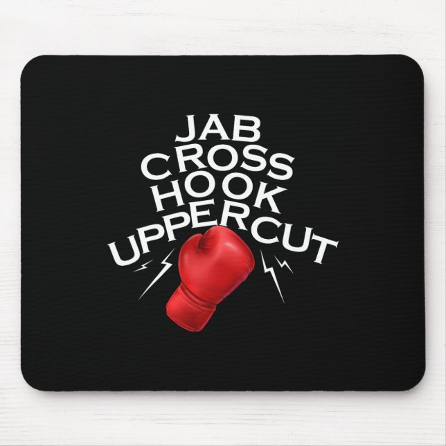 Mousepad Jab Cross Hook Uppercut Boxer Funny Boxin (Frente)