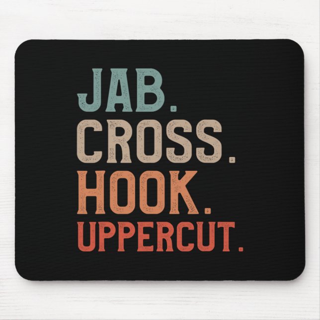 Mousepad Jab Cross Hook Uppercut Kickboxer Kickboxing  (Frente)