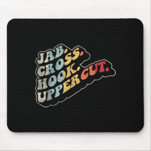 Mousepad Jab Cruz Gancho Uppercut Boxe Retro Esportes de Co