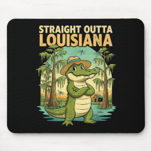 Mousepad Jacaré divertido da Louisiana Retrô Viagens Vida S