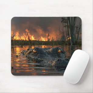 Mousepad Jacaré no incêndio florestal de Everglades