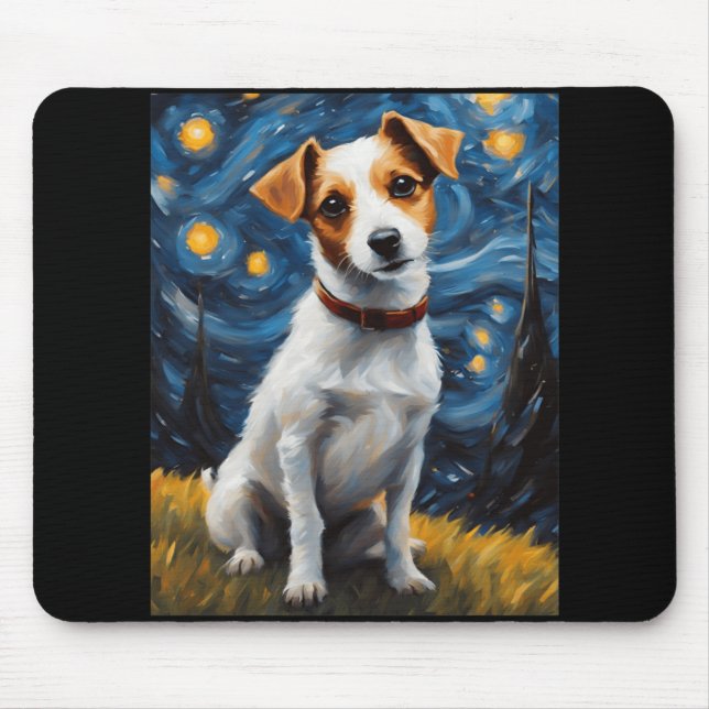 Mousepad Jack Russel com Impressão de pintura colar (Frente)