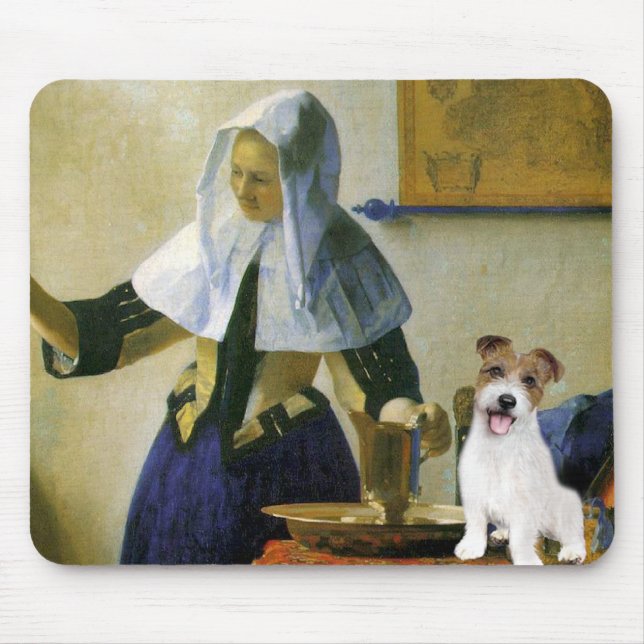 Mousepad Jack Russell 11 - Mulher com Pitcher (Frente)