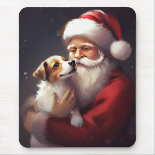 Mousepad Jack Russell Com Papai Noel Natal Festivo