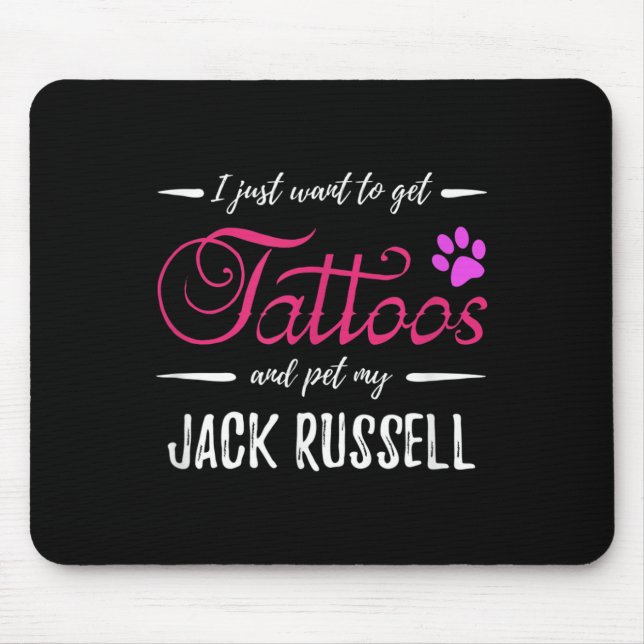 Mousepad Jack Russell Dog Lover Tattoo Engraçado Cachorro M (Frente)