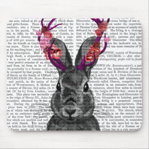 Mousepad Jackalope com Antlers Rosa