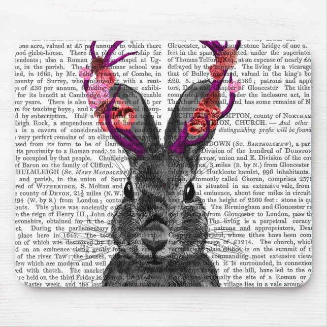 Mousepad Jackalope com traficantes cor-de-rosa (Frente)