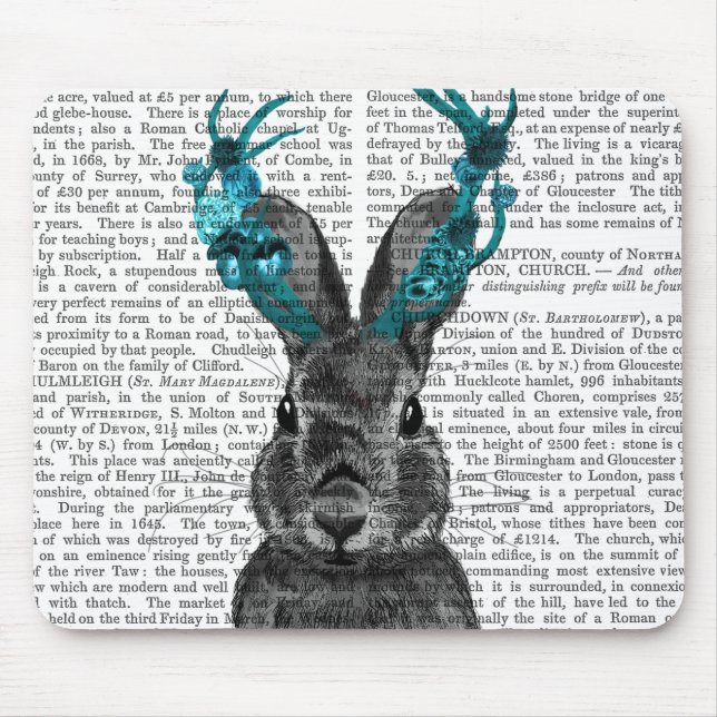Mousepad Jackalope com Turquoise Antlers (Frente)