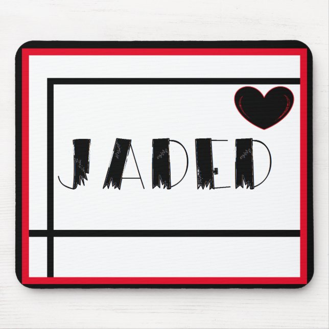 Mousepad Jaded com um coração negro personalizado (Frente)