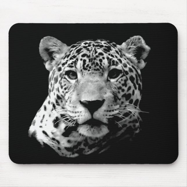 Mousepad Jaguar Preto e Branco (Frente)