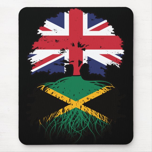 Mousepad Jamaica Jamaican UK Tree Roots Flag (Frente)