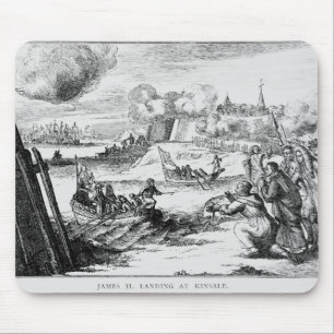 Mousepad James II que aterram em Kinsale, o 12 de março de