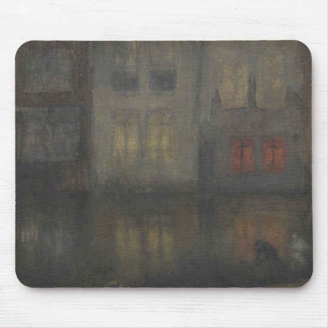 Mousepad James McNeill Whistler - Noturne - Preto e Vermelh (Frente)